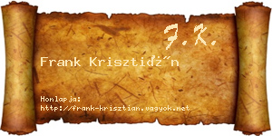 Frank Krisztián névjegykártya
